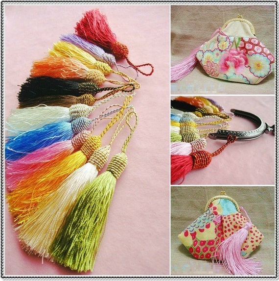 Download 8pieces-Rainbow color Fringe/Macrame/spike/Tassel for purse