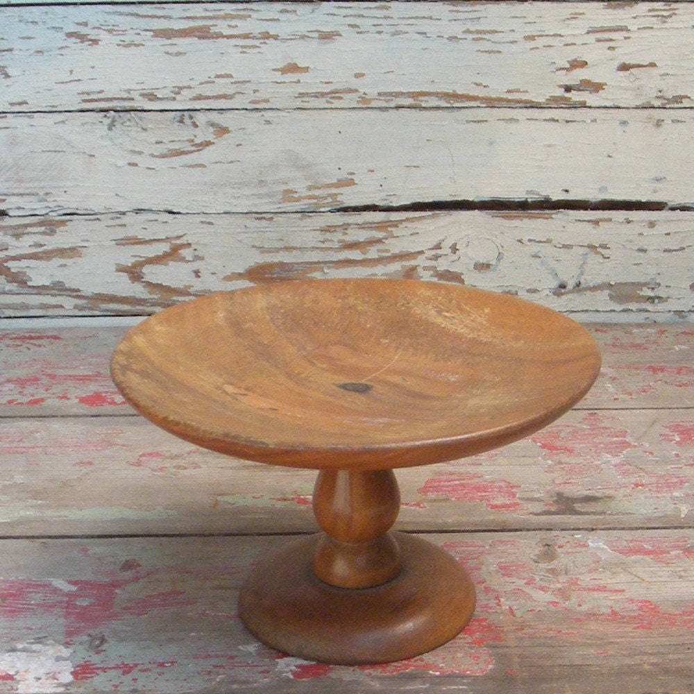 Vintage Wooden Cake Stand 1