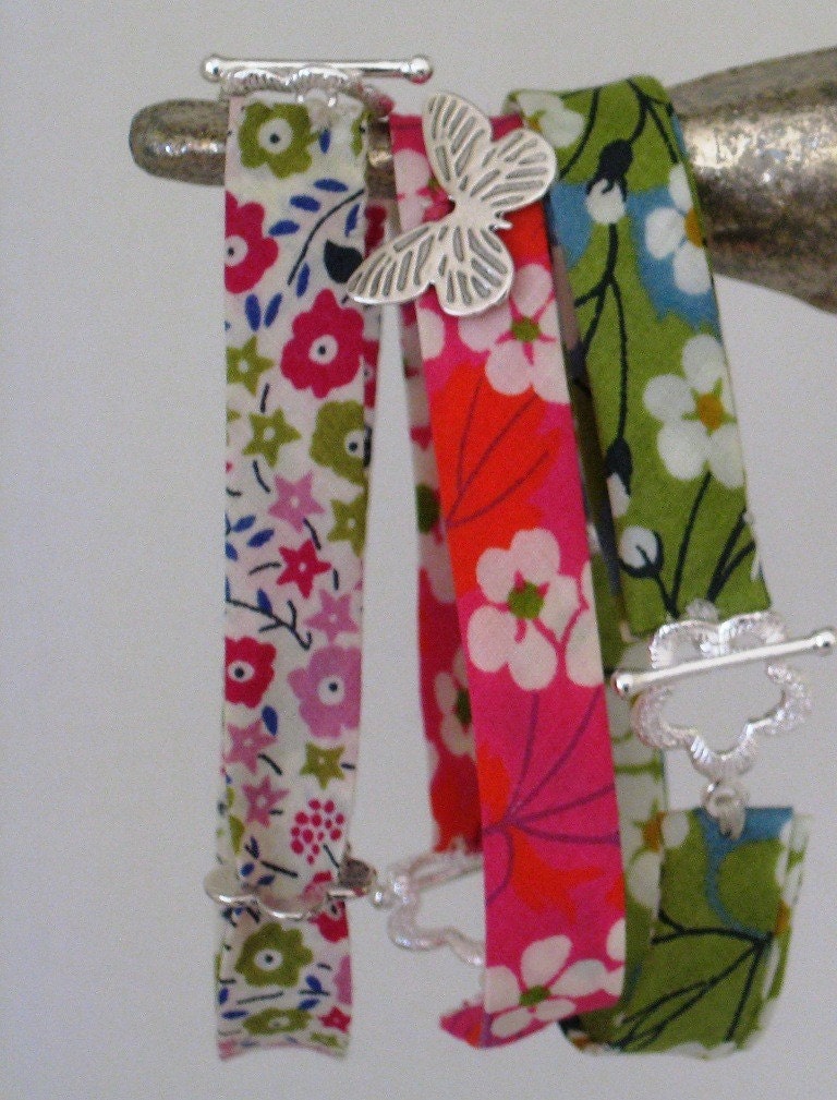 Bracelet Liberty Print Fabric.Stylish & Chic .Handmade