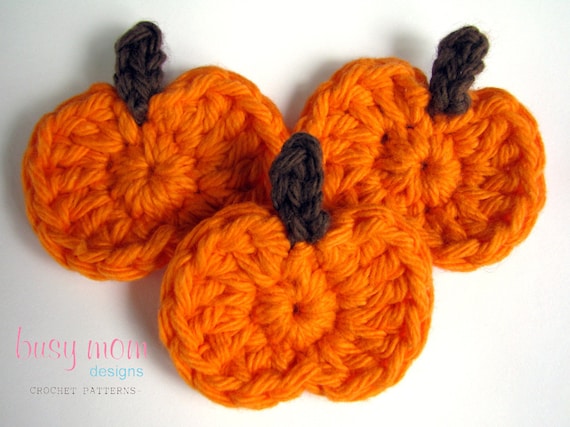 CROCHET PATTERN - Simple Pumpkin Appliqué - Motif - Embellishment - Great for any Autumn or Halloween Project - PDF 206 - Sell what you Mak