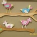 PINK Birds on a Branch Wall decor choice of 1