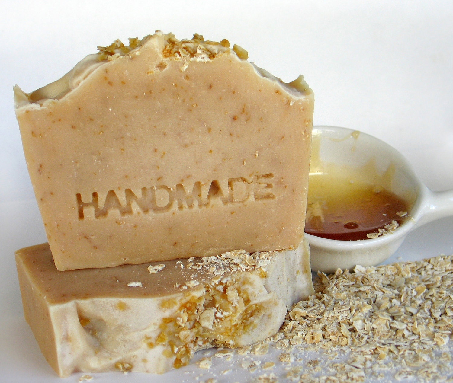 Olive Oil Soap-Cold process Soap Honey & Oatmeal all Natural