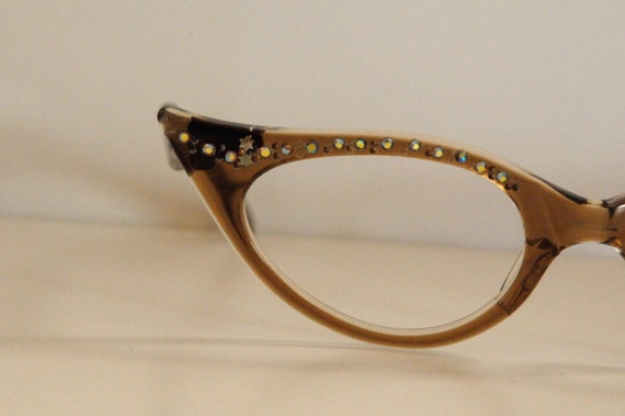 Vintage Cat Eye Glasses Sweet Classic Shape W Rhinestones