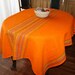 Vintage Tablecloth 1970s Orange Stripes Unused 52 x 70