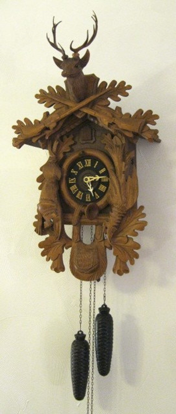 Fantastic Large 8-day Hunter Cuckoo Clock by wierclock on Etsy