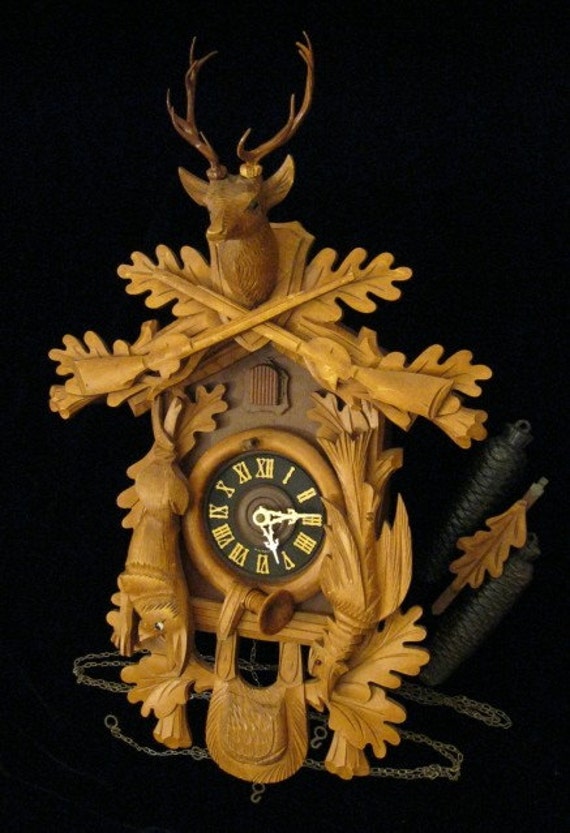 Fantastic Large 8day Hunter Cuckoo Clock by wierclock on Etsy