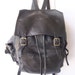Vintage Black Leather Rucksack Backpack