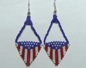 American Flag Beaded Earrings main image 0