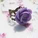 Lavender Rose Antiqued Brass Ring