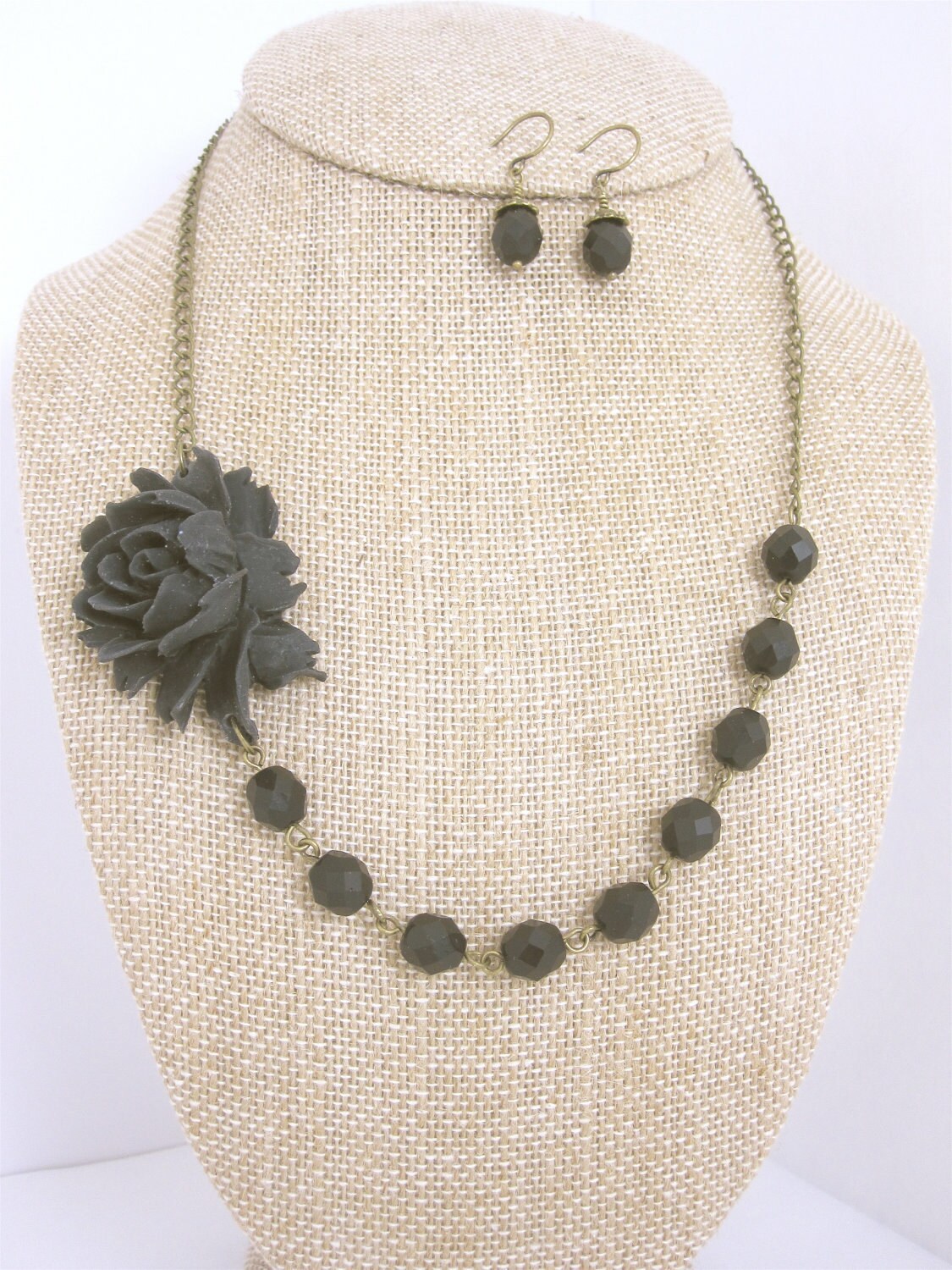 Set of 6 Bridesmaid Jewelry Sets Black Wedding by kbjhandmade