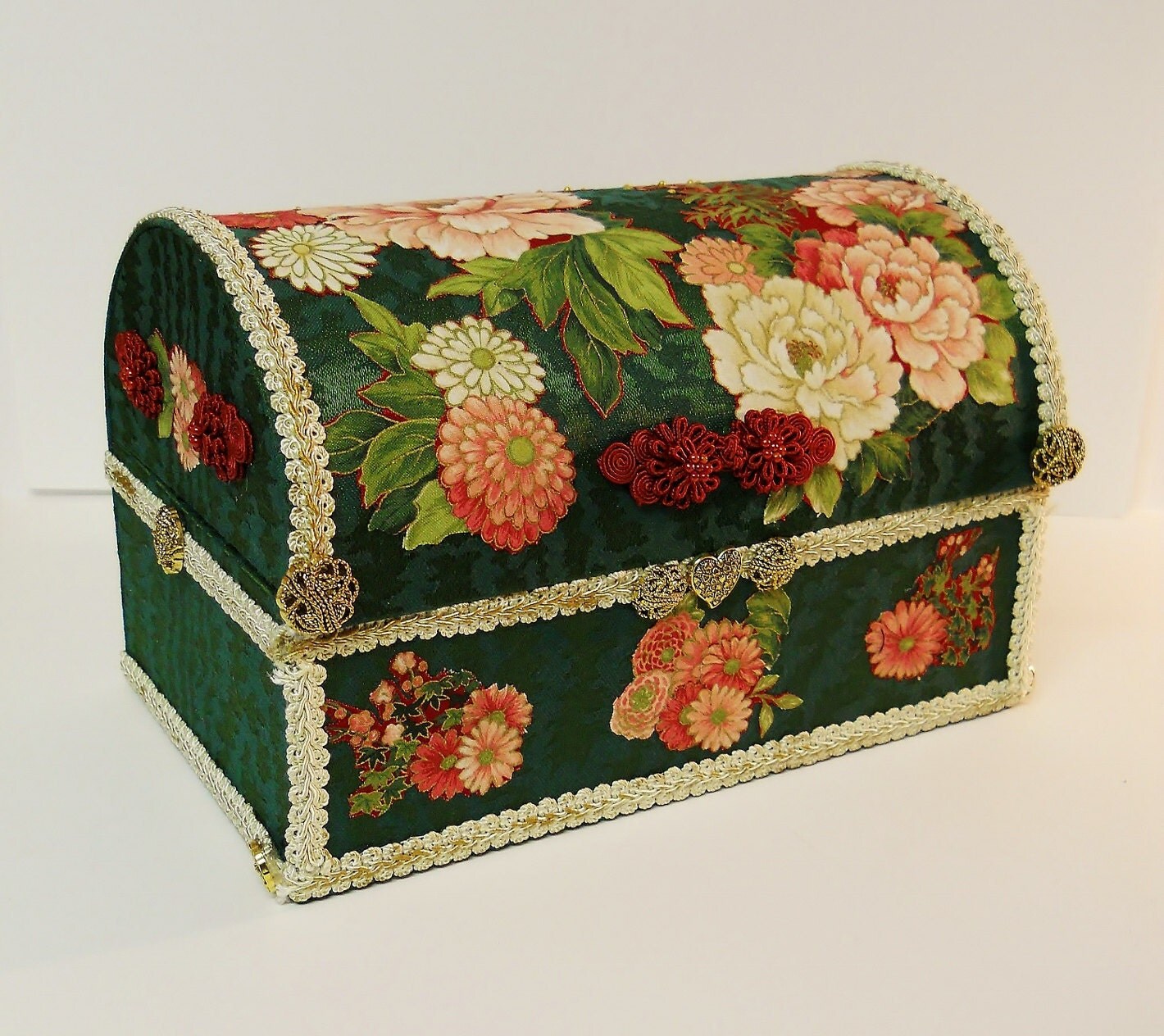 25 OFF Fabric Appliqued Custom Designed Jewelry Box by paulagsell
