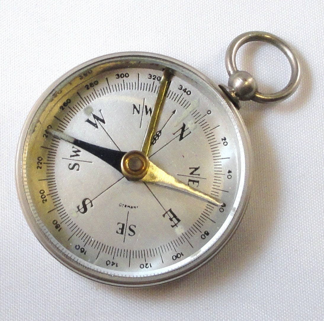 Vintage German Pocket Compass by AmyJosAttic on Etsy