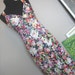 Retro Style Dress Black and multi color floral silver metallic spring summer print