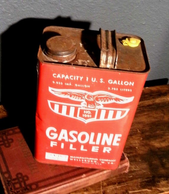 1 gal Vintage Steel Gas Can Metal Made in USA by Eagle