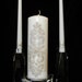 Swarovski Crystal and Bead Floral Embellished Unity Candle Set