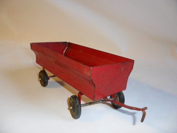 Items similar to Red Metal Wagon Antique Toy Tractor Wagon Ertl Company