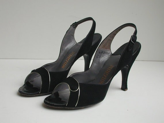 Items similar to 1950s Sally Milgrim Suede Evening Heels on Etsy