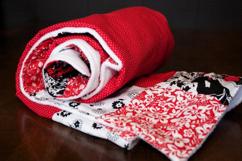 Red Black and White Baby Blanket