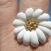 Annie cocktail ring - cute white and goldtone flower statement ring - eco friendly repurposed vintage