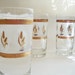 Vintage Drinking Glasses Glass Barware Cocktail Glasses Frosted Glass Tumblers Retro Decor Glassware Gold Wheat Holiday Entertaining