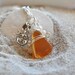 Yellow Seaglass Necklace with Sun Charm and Pearls - Seaglass Jewelry - Rare
