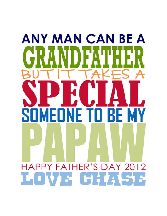 Father Grandpa Dad Papaw Poppy Uncle Subway Art Typography