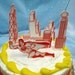 Vintage Cake Cupcake Topper Set Superman Candle Holders Wilton 1976