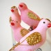 Vintage Pink Flocked with Gold Glitter and White Nylon Tails 16