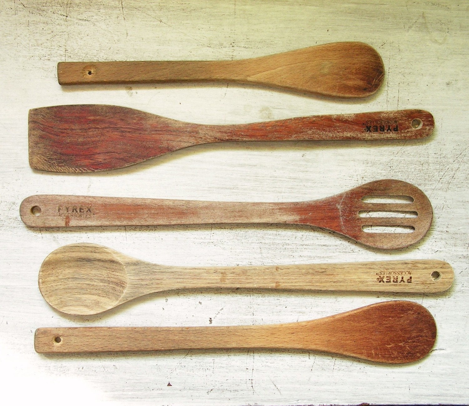 Vintage Wooden Spoons Instant Collection Pyrex Kitchen