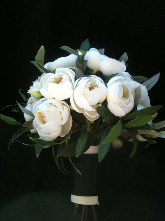 Ranunculus & Olive branches Bridal Bouquet reserved for