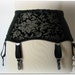 Black Velvet Lace Retro Style Garter Belt with 6 straps - the last one