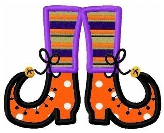 Halloween Witch Boots Applique Machine Embroidery Design Halloween Witch Boots Applique Machine Embroidery Design