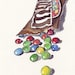 M and Ms Chocolate Candy Art, Original Watercolor Painting, 6x9