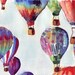 Hot Air Balloons in the Sky Watercolor, Original Art, 6x8