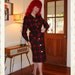RARE 1940's Pendleton Wool Plaid Hourglass Dress w/ Tie Belt & Front Hip Patch Pockets - Shoulder Padding - Swing Pinup Girl - Size M to L