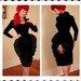 KILLER Couture 1950's Silk Velvet Hourglass Wasp Waist Cocktail Dress w Huge Silk Satin Ruffle Fin Detailing by Jill Richards - VLV - Size M