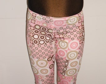 Brown and pink cotton lycra leggings-any size