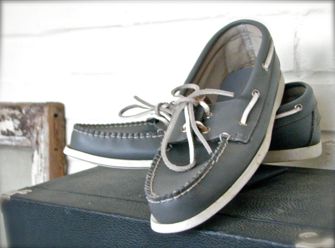 Mens 80s Grey Boat Shoes SALE
