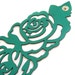 Leather cuff bracelet - rose design in jade green