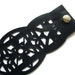 Black leather cuff bracelet - laser cut leather