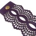 Dark purple / plum leather cuff bracelet - laser cut lace design