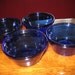 Vintage Cobalt Blue Glass Dessert Baking Cups CHIC 4 ea