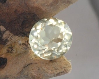 Lemon Quartz faceted round natural untreated gemstone, 10 cts