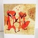 Foxes in love card