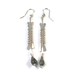Sterling Silver Jewelry Wire Wrap Earrings Long Dangle with Labradorite