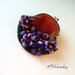Wet Felted FLOWER Violets coin purse Ready to Ship with bag frame metal closure Handmade gift for her under 50 USD