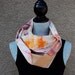 SALE Peach Pinstripe with Orange and Fuchsia Tie Dye Infinity Scarf