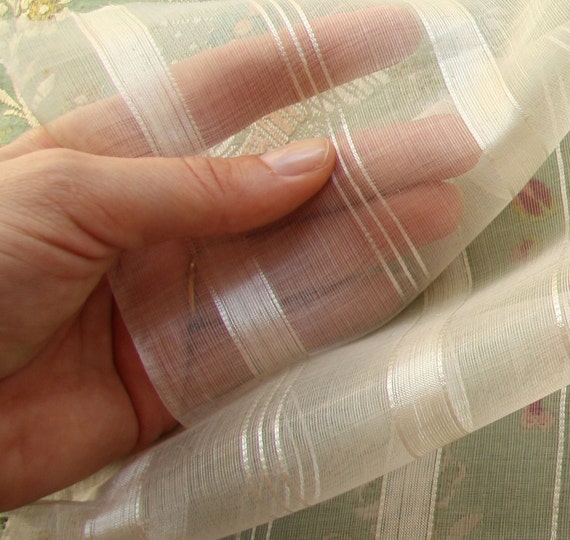 Rare antique gossamer silk organza fabric 1/2yard 17