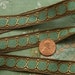 sale-one yard vintage metal wire ribbon trim. aqua circles french doll dress millinery ribbonwork flapper