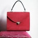 60ties Purse Crimson Red Corduroy Mod minimalism Mad men style